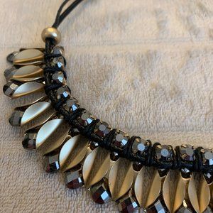 Chico's Gold and Black Beaded Necklace